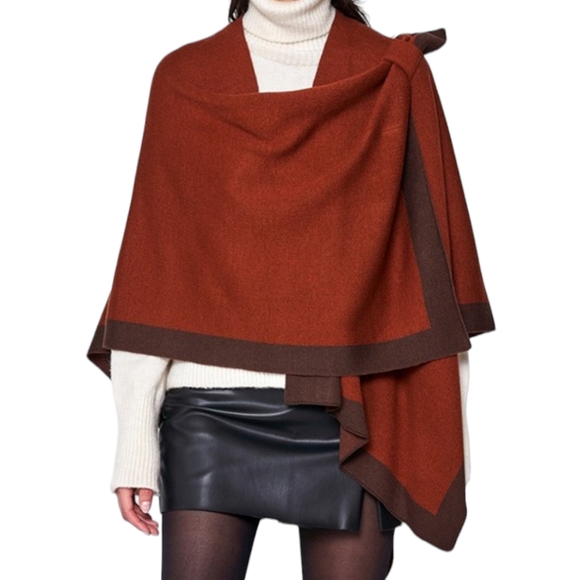 469. Women's Rust Poncho Sweater NWT - Picture 1 of 1